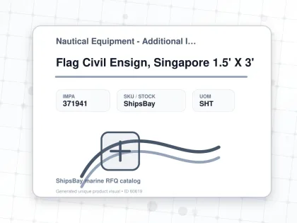 Flag Civil Ensign, Singapore 1.5' X 3' - Nautical Equipment - Additional Items - IMPA 371941 - UOM SHT