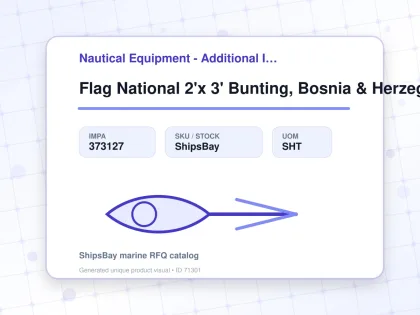 Flag National 2'x 3' Bunting, Bosnia & Herzegovina - Nautical Equipment - Additional Items - IMPA 373127 - UOM SHT