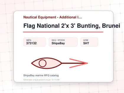 Flag National 2'x 3' Bunting, Brunei - Nautical Equipment - Additional Items - IMPA 373132 - UOM SHT