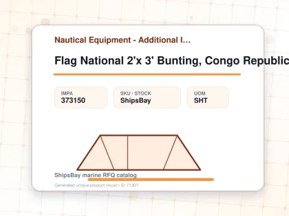 Flag National 2'x 3' Bunting, Congo Republic - Nautical Equipment - Additional Items - IMPA 373150 - UOM SHT