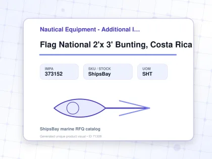 Flag National 2'x 3' Bunting, Costa Rica - Nautical Equipment - Additional Items - IMPA 373152 - UOM SHT