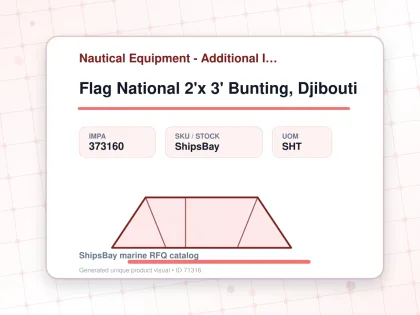 Flag National 2'x 3' Bunting, Djibouti - Nautical Equipment - Additional Items - IMPA 373160 - UOM SHT