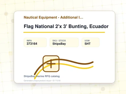 Flag National 2'x 3' Bunting, Ecuador - Nautical Equipment - Additional Items - IMPA 373164 - UOM SHT