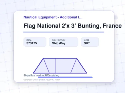 Flag National 2'x 3' Bunting, France - Nautical Equipment - Additional Items - IMPA 373175 - UOM SHT