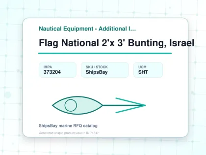 Flag National 2'x 3' Bunting, Israel - Nautical Equipment - Additional Items - IMPA 373204 - UOM SHT