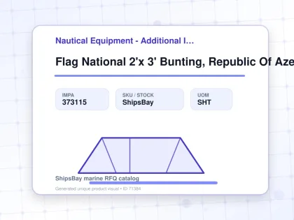 Flag National 2'x 3' Bunting, Republic Of Azerbaijan - Nautical Equipment - Additional Items - IMPA 373115 - UOM SHT