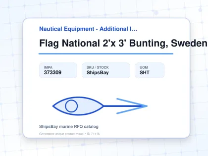 Flag National 2'x 3' Bunting, Sweden - Nautical Equipment - Additional Items - IMPA 373309 - UOM SHT