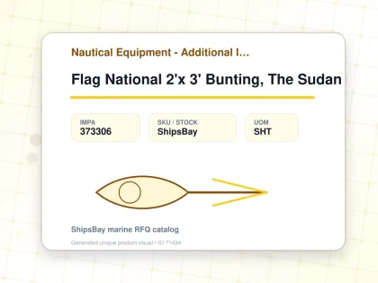 Flag National 2'x 3' Bunting, The Sudan - Nautical Equipment - Additional Items - IMPA 373306 - UOM SHT