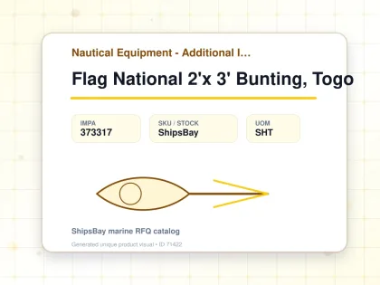 Flag National 2'x 3' Bunting, Togo - Nautical Equipment - Additional Items - IMPA 373317 - UOM SHT