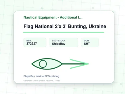 Flag National 2'x 3' Bunting, Ukraine - Nautical Equipment - Additional Items - IMPA 373327 - UOM SHT