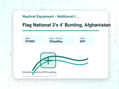 Flag National 3'x 4' Bunting, Afghanistan - Nautical Equipment - Additional Items - IMPA 373401 - UOM SHT