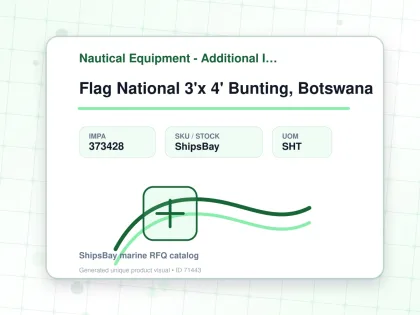 Flag National 3'x 4' Bunting, Botswana - Nautical Equipment - Additional Items - IMPA 373428 - UOM SHT