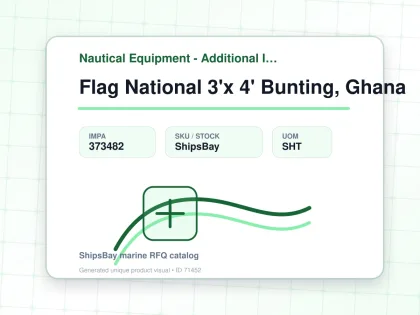 Flag National 3'x 4' Bunting, Ghana - Nautical Equipment - Additional Items - IMPA 373482 - UOM SHT