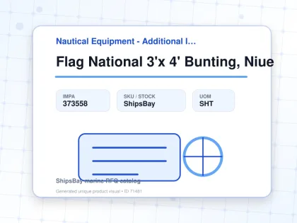 Flag National 3'x 4' Bunting, Niue - Nautical Equipment - Additional Items - IMPA 373558 - UOM SHT