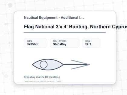 Flag National 3'x 4' Bunting, Northern Cyprus - Nautical Equipment - Additional Items - IMPA 373560 - UOM SHT