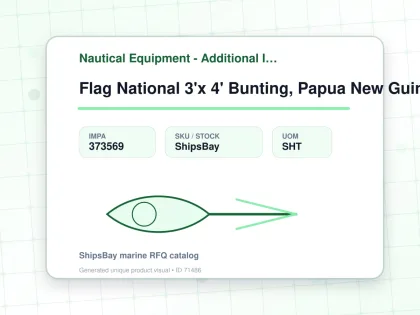 Flag National 3'x 4' Bunting, Papua New Guinea - Nautical Equipment - Additional Items - IMPA 373569 - UOM SHT