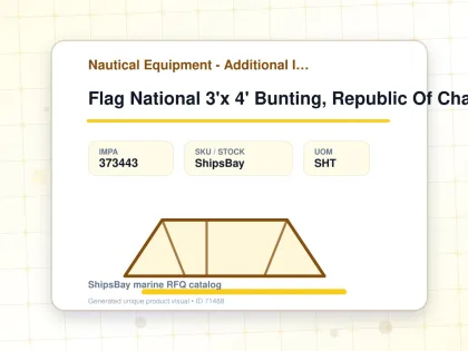 Flag National 3'x 4' Bunting, Republic Of Chad - Nautical Equipment - Additional Items - IMPA 373443 - UOM SHT