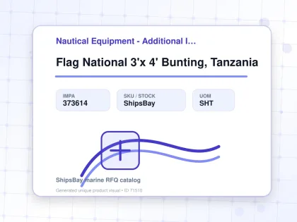 Flag National 3'x 4' Bunting, Tanzania - Nautical Equipment - Additional Items - IMPA 373614 - UOM SHT