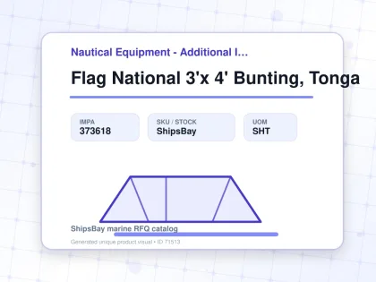 Flag National 3'x 4' Bunting, Tonga - Nautical Equipment - Additional Items - IMPA 373618 - UOM SHT