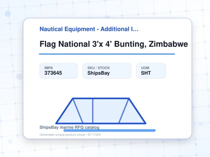 Flag National 3'x 4' Bunting, Zimbabwe - Nautical Equipment - Additional Items - IMPA 373645 - UOM SHT