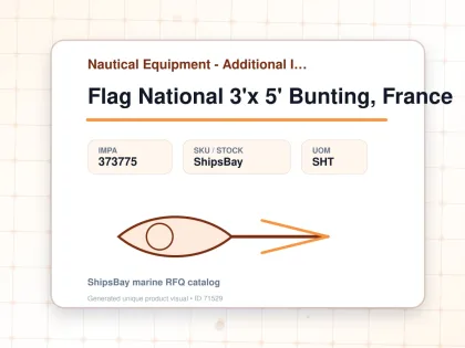 Flag National 3'x 5' Bunting, France - Nautical Equipment - Additional Items - IMPA 373775 - UOM SHT