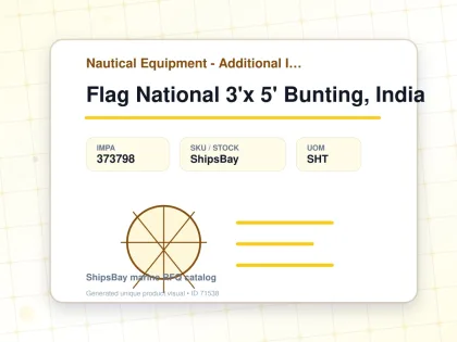 Flag National 3'x 5' Bunting, India - Nautical Equipment - Additional Items - IMPA 373798 - UOM SHT
