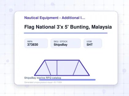 Flag National 3'x 5' Bunting, Malaysia - Nautical Equipment - Additional Items - IMPA 373830 - UOM SHT