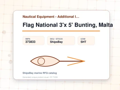 Flag National 3'x 5' Bunting, Malta - Nautical Equipment - Additional Items - IMPA 373833 - UOM SHT