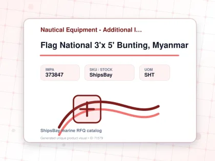 Flag National 3'x 5' Bunting, Myanmar - Nautical Equipment - Additional Items - IMPA 373847 - UOM SHT