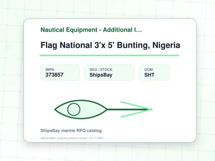 Flag National 3'x 5' Bunting, Nigeria - Nautical Equipment - Additional Items - IMPA 373857 - UOM SHT