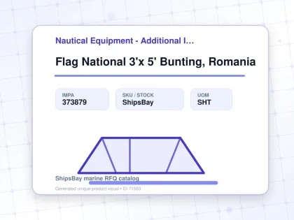 Flag National 3'x 5' Bunting, Romania - Nautical Equipment - Additional Items - IMPA 373879 - UOM SHT