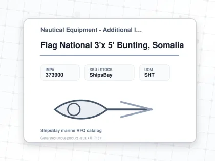 Flag National 3'x 5' Bunting, Somalia - Nautical Equipment - Additional Items - IMPA 373900 - UOM SHT