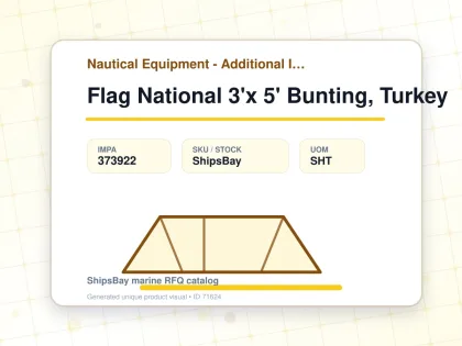 Flag National 3'x 5' Bunting, Turkey - Nautical Equipment - Additional Items - IMPA 373922 - UOM SHT