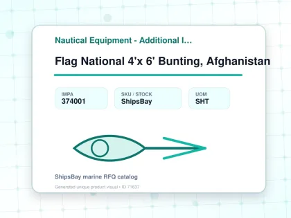 Flag National 4'x 6' Bunting, Afghanistan - Nautical Equipment - Additional Items - IMPA 374001 - UOM SHT