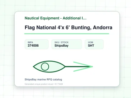 Flag National 4'x 6' Bunting, Andorra - Nautical Equipment - Additional Items - IMPA 374006 - UOM SHT
