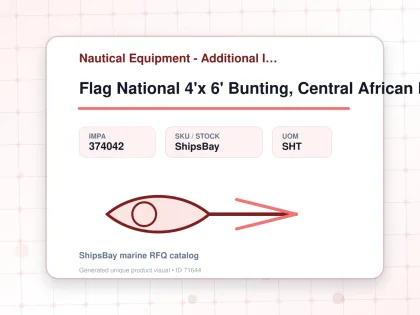 Flag National 4'x 6' Bunting, Central African Republic - Nautical Equipment - Additional Items - IMPA 374042 - UOM SHT