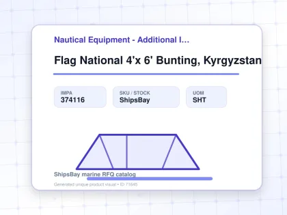 Flag National 4'x 6' Bunting, Kyrgyzstan - Nautical Equipment - Additional Items - IMPA 374116 - UOM SHT