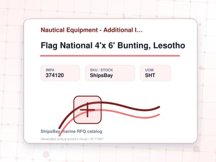 Flag National 4'x 6' Bunting, Lesotho - Nautical Equipment - Additional Items - IMPA 374120 - UOM SHT