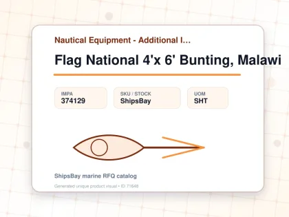 Flag National 4'x 6' Bunting, Malawi - Nautical Equipment - Additional Items - IMPA 374129 - UOM SHT