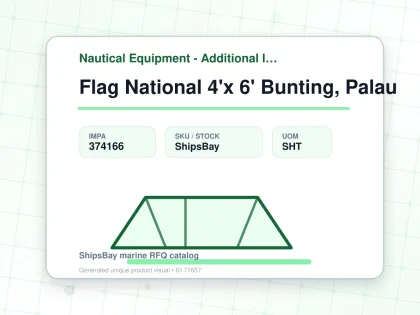 Flag National 4'x 6' Bunting, Palau - Nautical Equipment - Additional Items - IMPA 374166 - UOM SHT