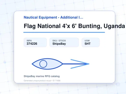 Flag National 4'x 6' Bunting, Uganda - Nautical Equipment - Additional Items - IMPA 374226 - UOM SHT