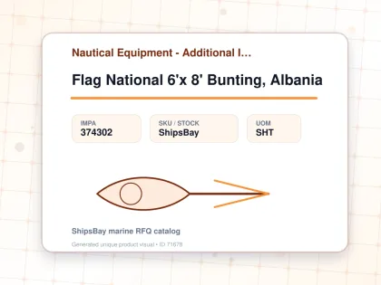 Flag National 6'x 8' Bunting, Albania - Nautical Equipment - Additional Items - IMPA 374302 - UOM SHT