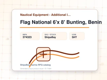 Flag National 6'x 8' Bunting, Benin - Nautical Equipment - Additional Items - IMPA 374323 - UOM SHT