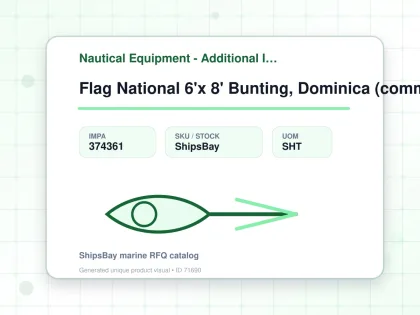 Flag National 6'x 8' Bunting, Dominica (commonwealth Of) - Nautical Equipment - Additional Items - IMPA 374361 - UOM SHT