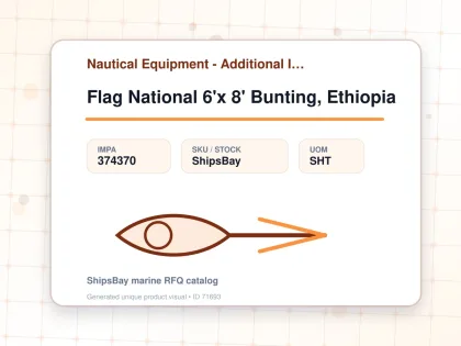 Flag National 6'x 8' Bunting, Ethiopia - Nautical Equipment - Additional Items - IMPA 374370 - UOM SHT