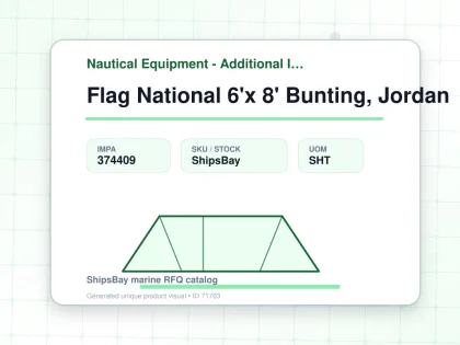 Flag National 6'x 8' Bunting, Jordan - Nautical Equipment - Additional Items - IMPA 374409 - UOM SHT