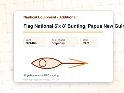Flag National 6'x 8' Bunting, Papua New Guinea - Nautical Equipment - Additional Items - IMPA 374469 - UOM SHT