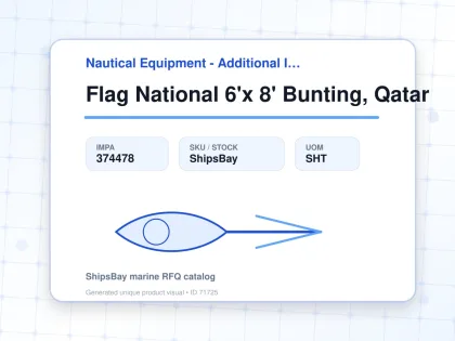 Flag National 6'x 8' Bunting, Qatar - Nautical Equipment - Additional Items - IMPA 374478 - UOM SHT