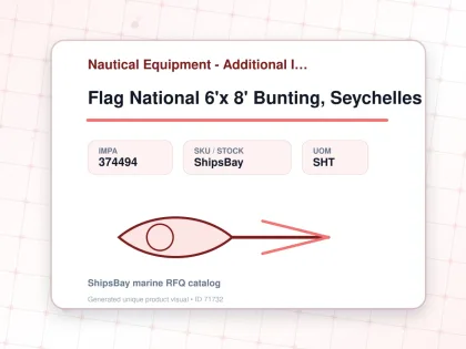 Flag National 6'x 8' Bunting, Seychelles - Nautical Equipment - Additional Items - IMPA 374494 - UOM SHT