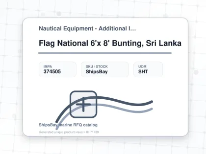 Flag National 6'x 8' Bunting, Sri Lanka - Nautical Equipment - Additional Items - IMPA 374505 - UOM SHT